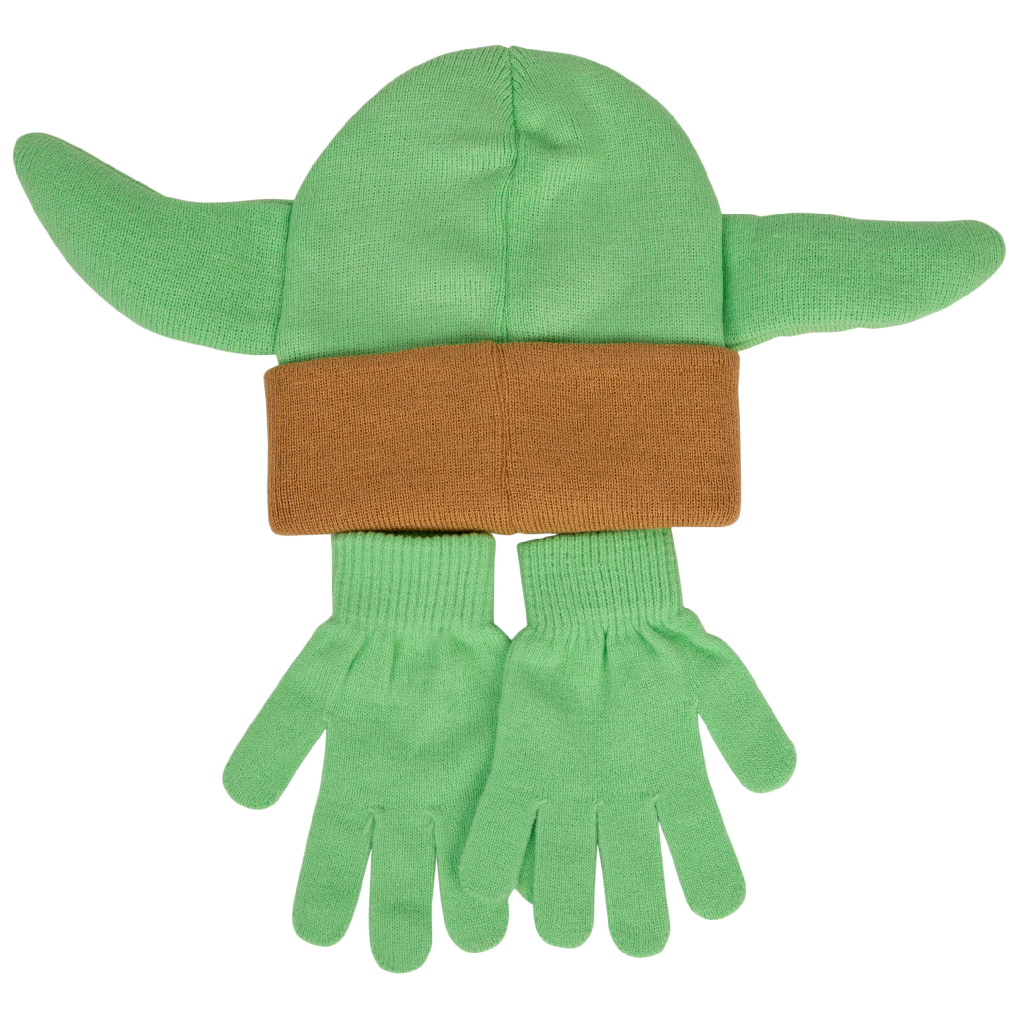Star Wars The Child Grogu Character Head Kids Knit Beanie & Glove Set